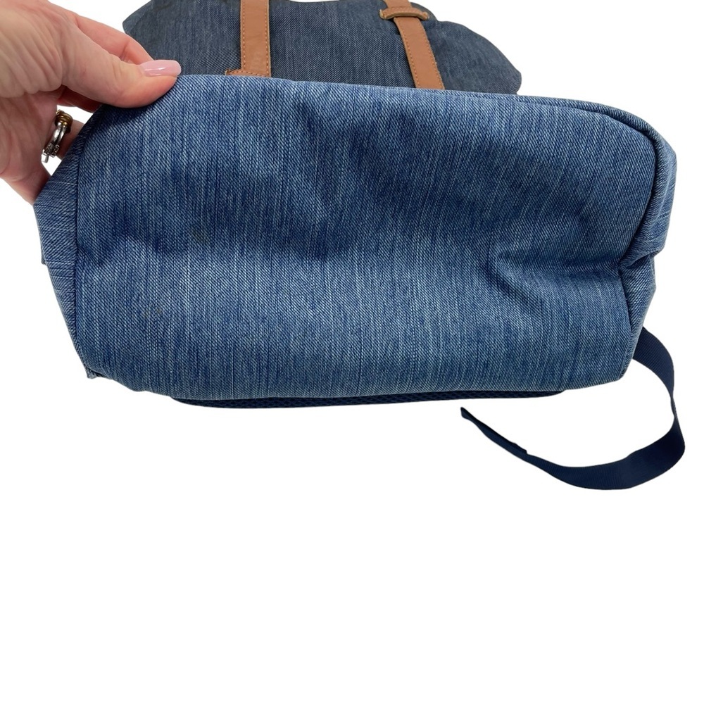 Herschel Supply Company Two-Tone Denim Backpack with Brown Straps - Picture 4 of 16